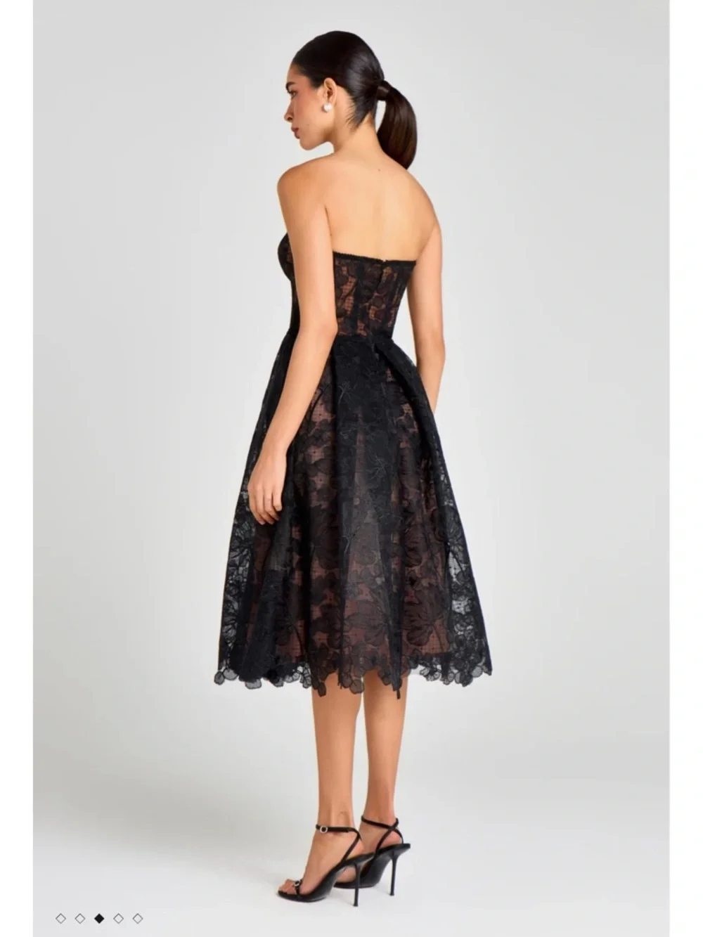 Nadine Merabi Olivia Black Lace Corset Dress Size 6